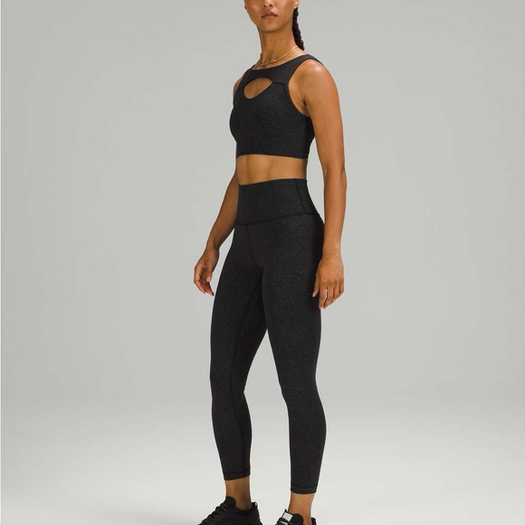 Lululemon Wunder Train High-Rise Crop 23" Crunch Black Size 4 - Picture 2 of 7